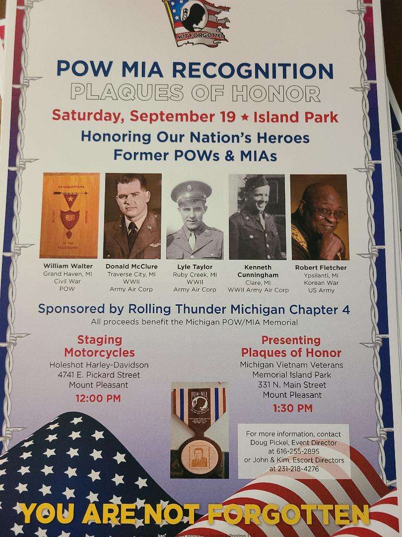 9-19-2026 POW-MIA Recognition Ceremony Mt Pleasant
