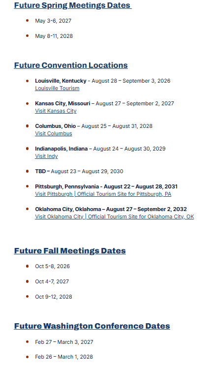 Future Meetings